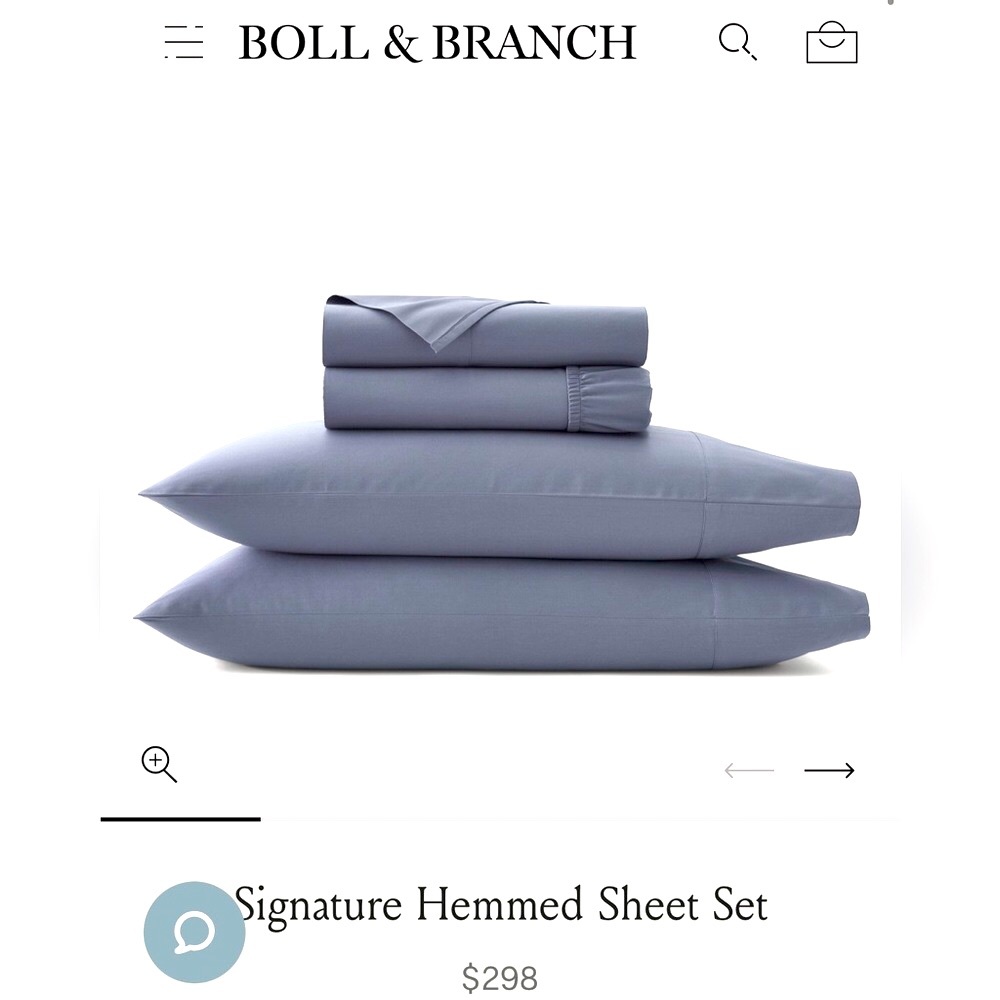 Luxury brand Boll & Branch King Sheet set in color; Mineral. Size; King